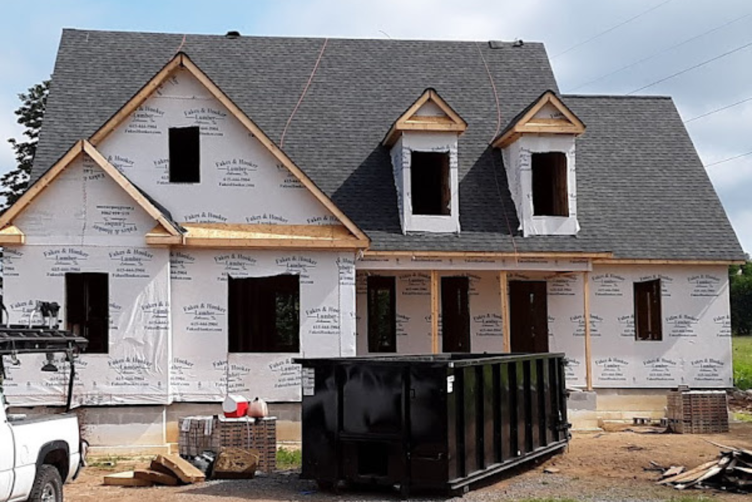 Roof house with tiled roof at sunset